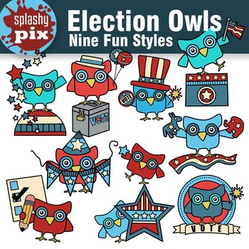 Preview of Election Owls Clipart