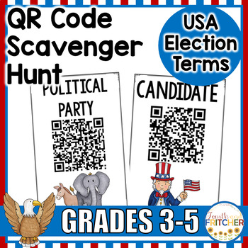 Preview of USA Election Vocabulary QR Code Activity