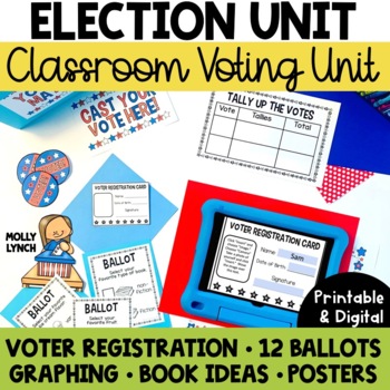 Preview of Classroom Election Kit Hands-on Activities, Digital Resources | Editable Unit