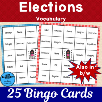 Preview of Elections Vocabulary Bingo