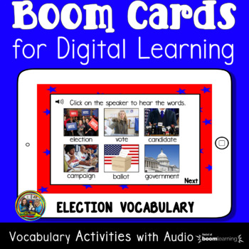 Preview of Election Day Vocabulary Phonics Boom Cards