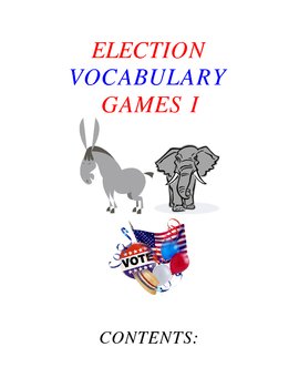 Preview of Election Vocabulary Games Part I