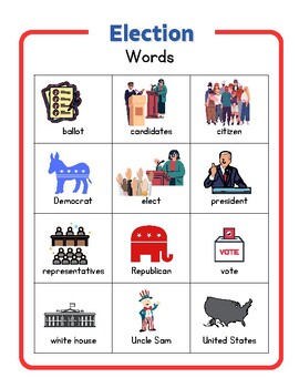 Preview of Election Words Portable Word Wall, Poster