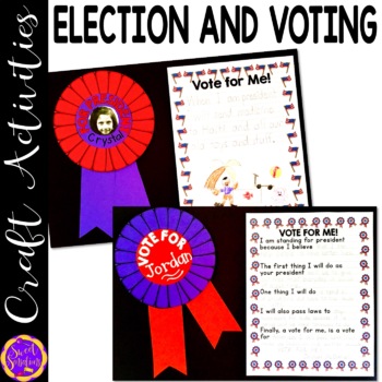 Preview of Election and Voting Day Craft and Writing Activity | Student Council