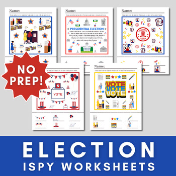 Preview of Election iSpy Worksheets | Printable Counting Worksheet