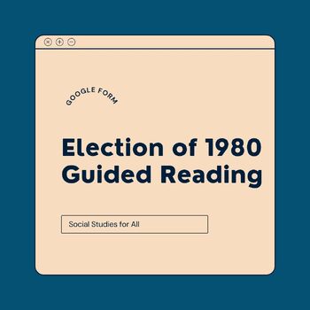 Preview of Election of 1980 Guided/Close Reading & Video Google Form 