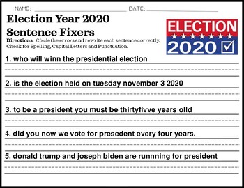 Preview of Election of 2020 Sentence Fixers