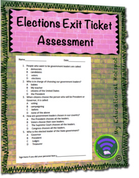 Preview of Elections Exit Ticket Assessment