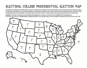 Electoral College Election Map by Rachel Draper | TpT