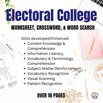 Preview of Electoral College Word Search, Crossword Puzzle & Worksheet: Early Finisher