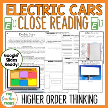 Preview of Electric Cars Reading Comprehension Passages and Questions | Science Reading