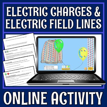 Preview of Static Electricity Electric Charges and Field Lines Activity PRINT and GOOGLE