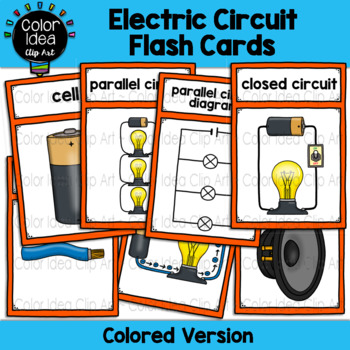 Preview of Electric Circuit Flash Cards - Colored Version