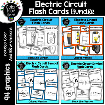 Preview of Electric Circuit Flash Cards Bundle