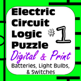 Electric Circuit Logic Puzzle #1 Batteries Light Bulbs &Sw