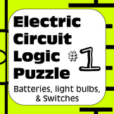 Electric Circuit Logic Puzzle #1 with Batteries Light Bulb