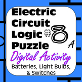 Electric Circuit Logic Puzzle #8a Digital with Batteries L