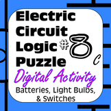 Electric Circuit Logic Puzzle #8c Digital with Batteries L