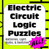 Electric Circuit Logic Puzzles #1-10 with Batteries Light 