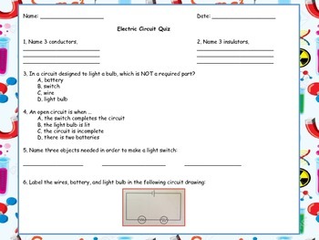 Preview of Electric Circuit Quiz