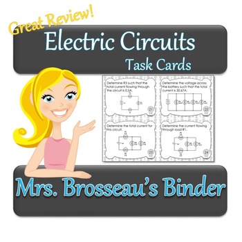 Preview of Electric Circuit Task Cards | Series Parallel Mixed Circuits Electricity Review