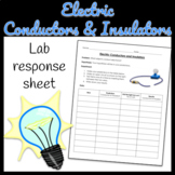 Electric Energy Conductors and Insulators Lab Response Sheet