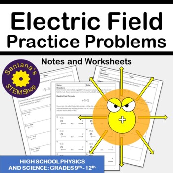 Preview of Electric Field Practice Problems: Notes and Worksheets for Physics