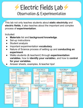 Preview of Electric Fields & Static Electricity Lab: Observation & Experimentation