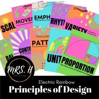 Preview of Electric Retro Principles of Design Poster Bundle, Decoration