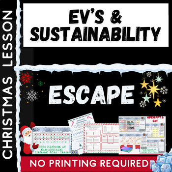Preview of Electric Vehicles Christmas Quiz Escape Room
