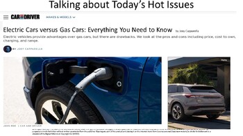 Preview of Electric vehicles versus Gasoline cars: Talikng about Today's Hot Issues series