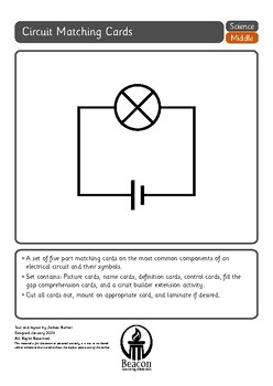 Preview of Electrical Circuit Symbols- 5 Part Matching Cards