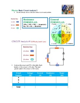 Preview of Electrical Circuits Calculations III
