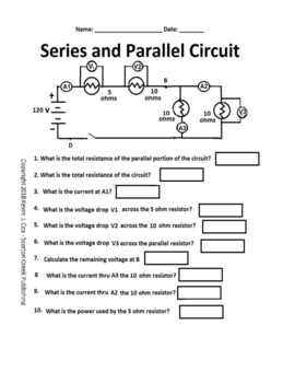 Electrical Circuits Series and Parallel Worksheet | TpT