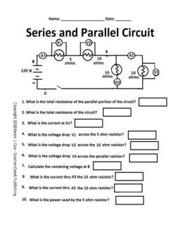 Preview of Electrical Series and Parallel Worksheet - remote interactive distance learning