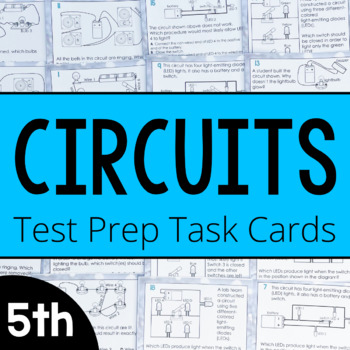 Preview of Electrical Circuits Task Cards + Digital Resource Option | 5th Grade Electricity