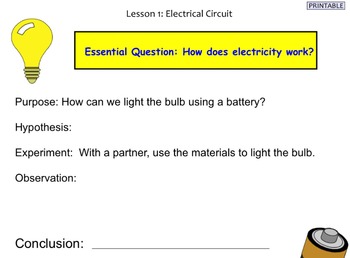 Preview of Electrical Circuits for the Elementary Classroom