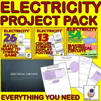 Preview of Electrical Circuits - series, parallel, making, real life scenarios, project