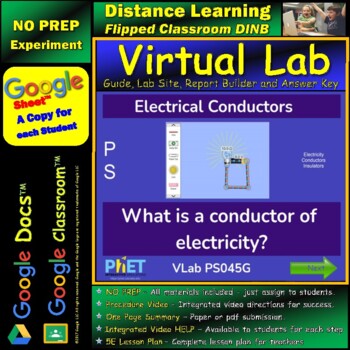 Preview of Electrical Conductors STAR* Virtual Lab Google Docs™ DINB
