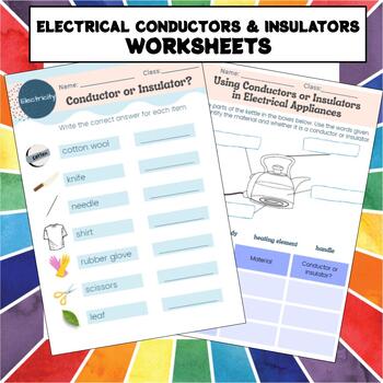 Preview of Electrical Conductors and Insulators worksheet