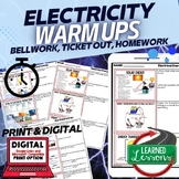 Electrical Energy Warm Ups & Bell Ringers, NGSS , Print & 