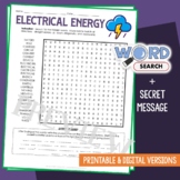 Electrical, Electric Energy Word Search Puzzle Vocabulary 