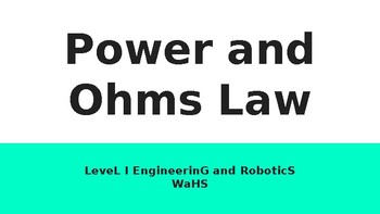 Preview of Electrical Power and Ohms Law PowerPoint