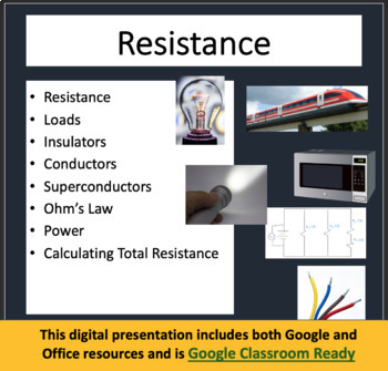 Preview of Electrical Resistance and Ohm's Law - Google Slides and PowerPoint Lesson