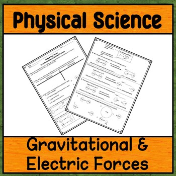 Electrical and Gravitational Forces Worksheet by Delzer's Dynamite Designs