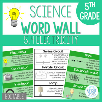 Preview of Electricity: 5th Grade Science Word Wall