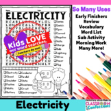 Electricity Activity: Electricity Word Search: Electricity