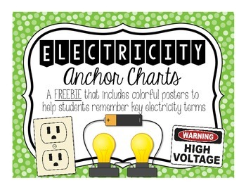 Preview of Electricity Anchor Charts FREEBIE
