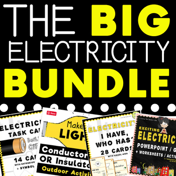 Preview of Electricity Bundle - Practical Activities, Worksheets, Task Cards, and PPT