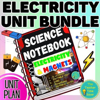 Preview of Electricity Circuit Conductor Magnets Unit Bundle | Physical Science Notebook